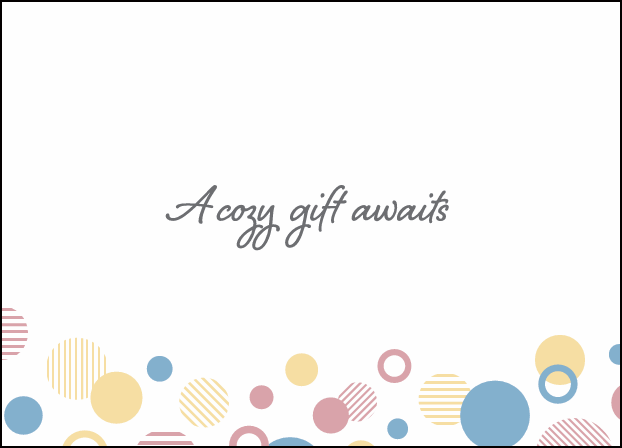 EleryB envelope with pastel geometric circles and dark gray text on white premium stationery